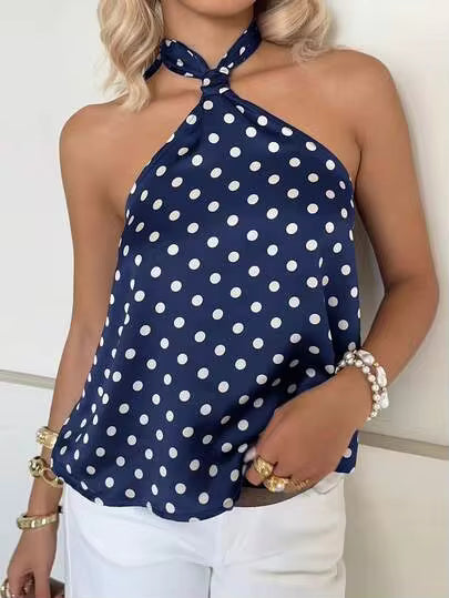 Polka Riviera Halter Top 🫐