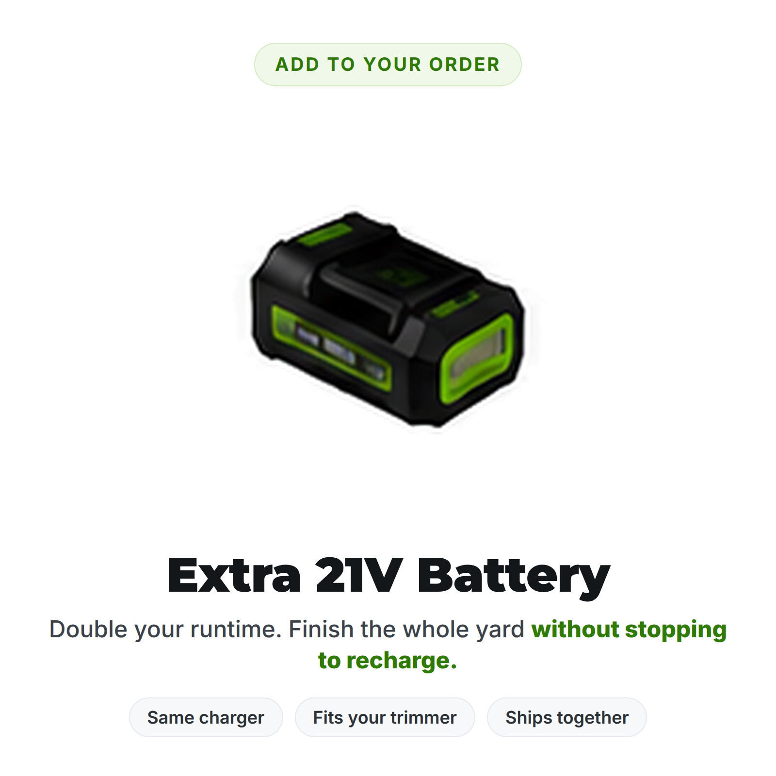 Extra 21V Battery