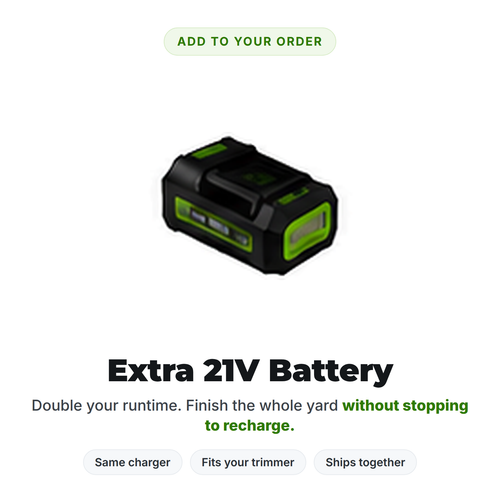 Extra 21V Battery